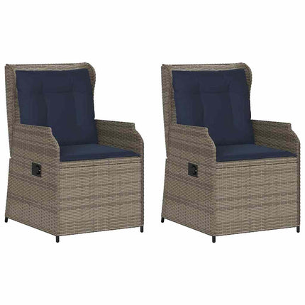 Trädgårdsbänk 2 pcs Grå konstrotting