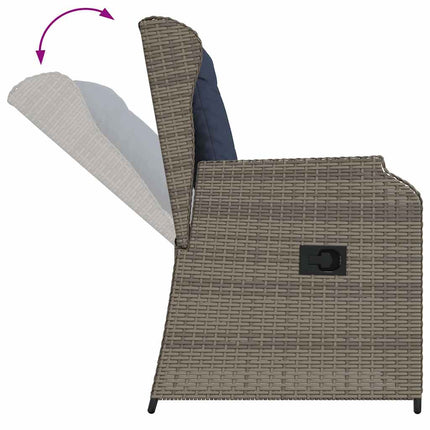 Trädgårdsbänk 2 pcs Grå konstrotting