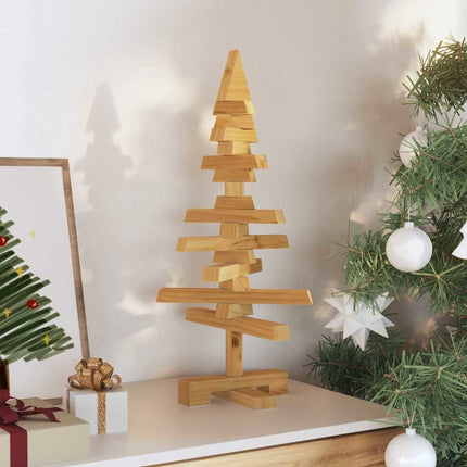 Träjulgran med stativ Brun 60 cm Massiv furu