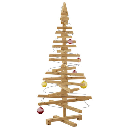 Träjulgran med stativ Brun 120 cm Massiv furu