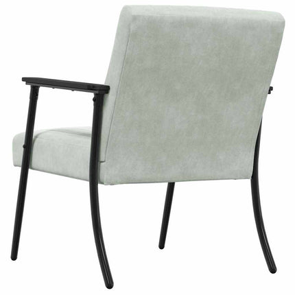 fåtölj Ljusgrå 59 x 75 x 78 cm Sammet