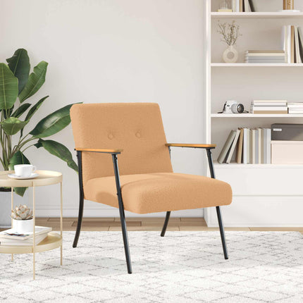 fåtölj Beige Krälsig Ull-liknande Tyg