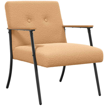 fåtölj Beige Krälsig Ull-liknande Tyg
