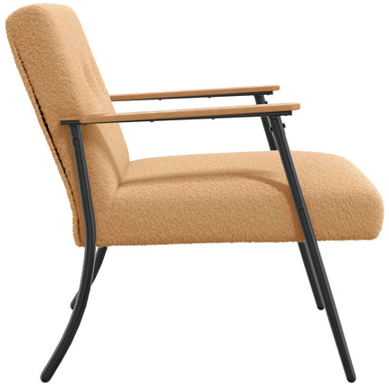 fåtölj Beige Krälsig Ull-liknande Tyg