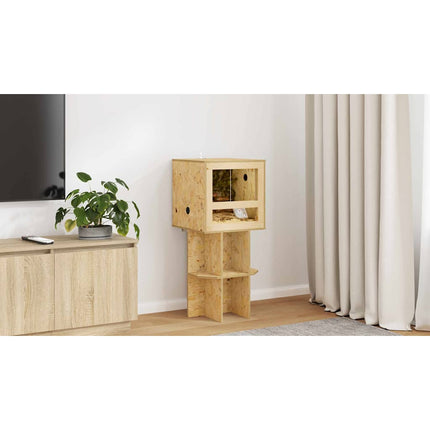 Terrariebas med hylla Brun 40 x 40 x 50 cm OSB