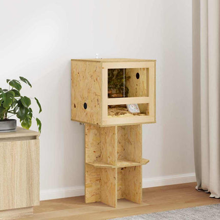 Terrariebas med hylla Brun 40 x 40 x 50 cm OSB