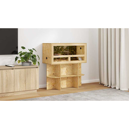 Terrariebas med hylla Brun 80 x 40 x 50 cm OSB
