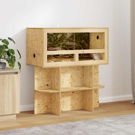 Terrariebas med hylla Brun 80 x 40 x 50 cm OSB