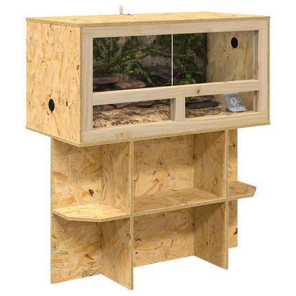 Terrariebas med hylla Brun 80 x 40 x 50 cm OSB