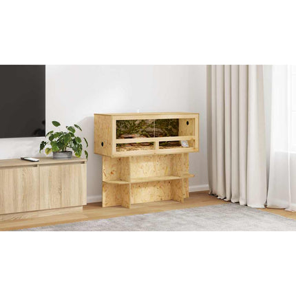Terrariebas med hylla Brun 100 x 40 x 50 cm OSB