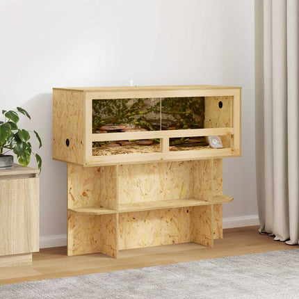Terrariebas med hylla Brun 100 x 40 x 50 cm OSB