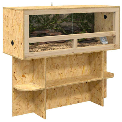 Terrariebas med hylla Brun 100 x 40 x 50 cm OSB