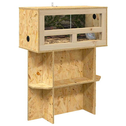 Terrariebas med hylla Brun 60 x 30 x 50 cm OSB