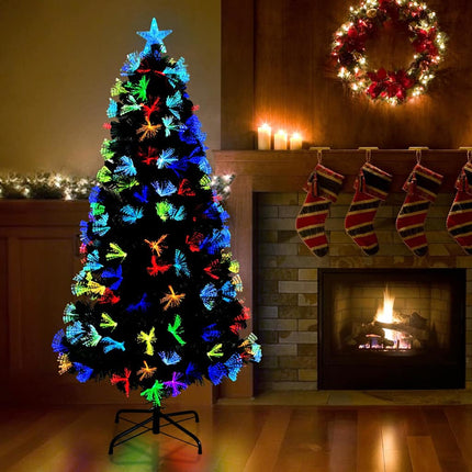 Konstgjord julgran med 160 LED-lampor Grön 150 cm PVC