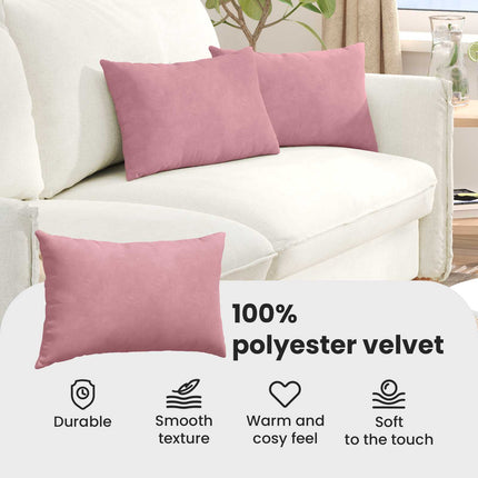 Sofakuddar 2 pcs Rosa 50 x 30 cm Kordread tyg