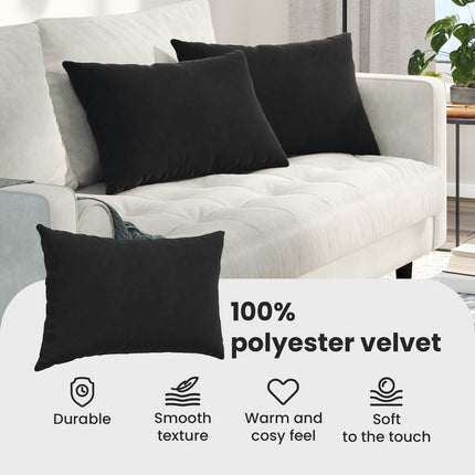 Sofakuddar 2 pcs Svart 60 x 40 cm Kordread tyg
