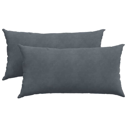 Sofakuddar 2 pcs Mörkgrå 80 x 40 cm Kordread tyg