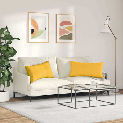 Sofakuddar 2 pcs Ljusgul 80 x 40 cm Kordread tyg
