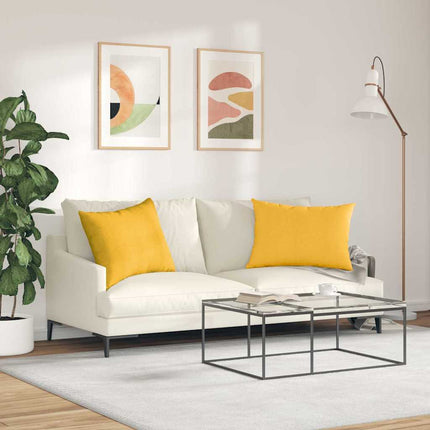 Sofakuddar 2 pcs Ljusgul 70 x 50 cm Kordread tyg