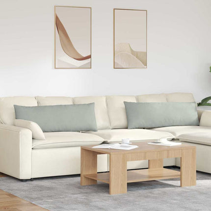 Sofakuddar 2 pcs Ljusgrå 120 x 40 cm Kordread tyg