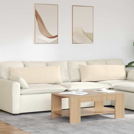 Sofakuddar 2 pcs Beige 120 x 40 cm tyg