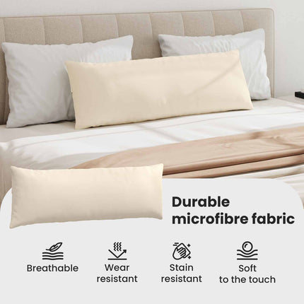 Sofakuddar 2 pcs Beige 120 x 40 cm tyg
