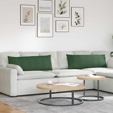 Sofakuddar 2 pcs Mörkgrön 120 x 40 cm Kordread tyg