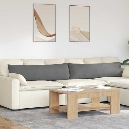 Sofakuddar 2 pcs Mörkgrå 145 x 40 cm tyg