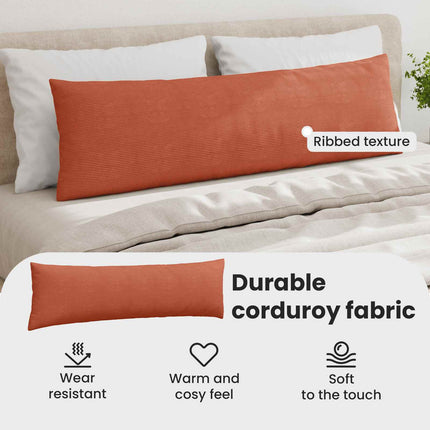 Sofakuddar 2 pcs Röd orange 145 x 40 cm Kordread tyg