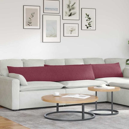Sofakuddar 2 pcs Vinröd 200 x 40 cm tyg
