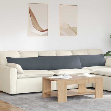 Sofakuddar 2 pcs Mörkgrå 200 x 40 cm Kordread tyg