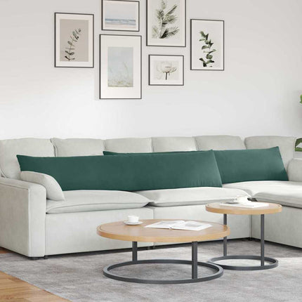 Sofakuddar 2 pcs Mörkgrön 200 x 40 cm Kordread tyg