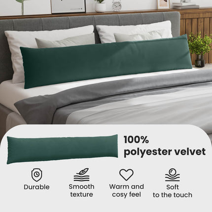 Sofakuddar 2 pcs Mörkgrön 200 x 40 cm Kordread tyg