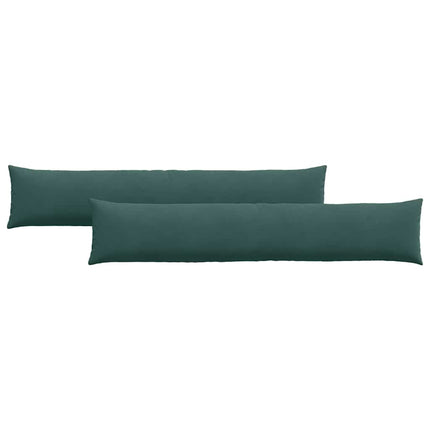Sofakuddar 2 pcs Mörkgrön 200 x 40 cm Kordread tyg