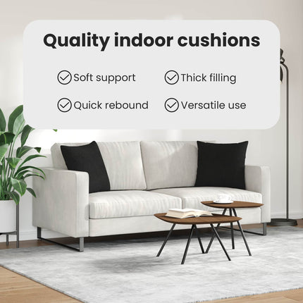 Sofakuddar 2 st tyg Svart 45 x 45 cm