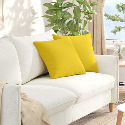 Sofakuddar 2 pcs Ljusgul 45 x 45 cm tyg