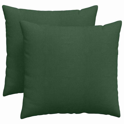 Sofakuddar 2 pcs Mörkgrön 45 x 45 cm Kordread tyg