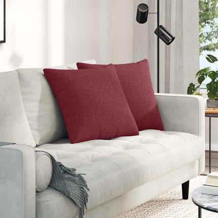 Sofakuddar 2 pcs Vinröd 50 x 50 cm tyg
