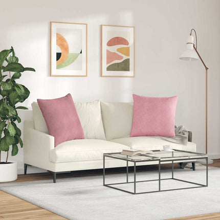 Sofakuddar 2 pcs Rosa 60 x 60 cm Kordread tyg