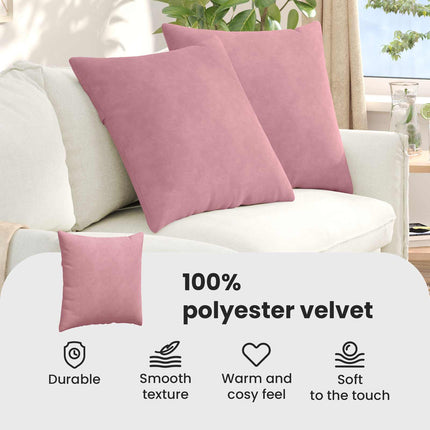 Sofakuddar 2 pcs Rosa 60 x 60 cm Kordread tyg