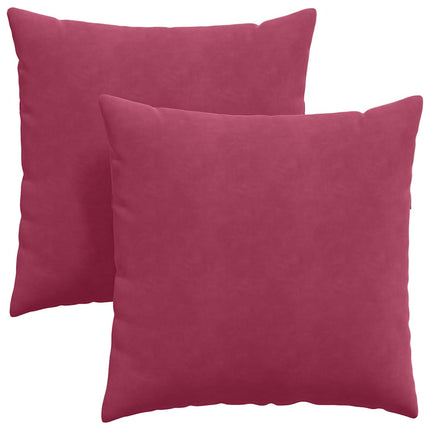 Sofakuddar 2 pcs Vinröd 60 x 60 cm Kordread tyg