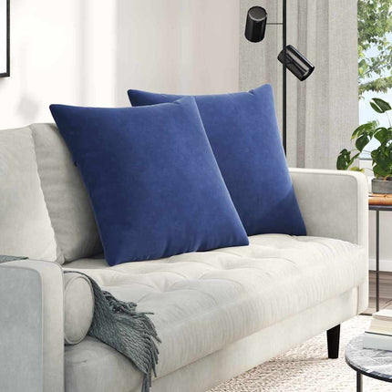Sofakuddar 2 pcs Polisblå 60 x 60 cm Kordread tyg