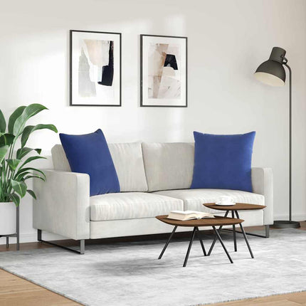 Sofakuddar 2 pcs Polisblå 60 x 60 cm Kordread tyg