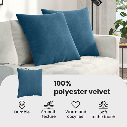 Sofakuddar 2 pcs Blå 80 x 80 cm Kordread tyg