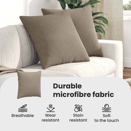 Sofakuddar 2 pcs Taupe 80 x 80 cm tyg