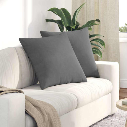 Sofakuddar 2 pcs Mörkgrå 80 x 80 cm tyg