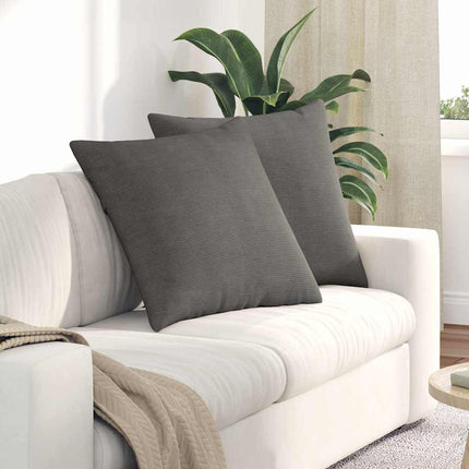 Sofakuddar 2 pcs Ljusgrå 80 x 80 cm Kordread tyg