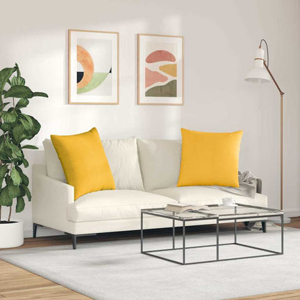 Sofakuddar 2 pcs Ljusgul 80 x 80 cm Kordread tyg