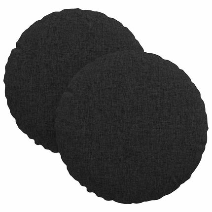 Sittkuddar 2 st tyg Svart Ø30 x 13 cm