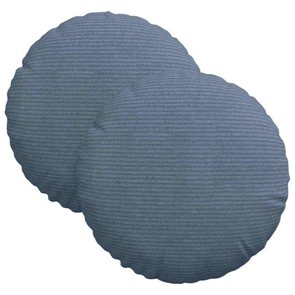 Sittkuddar 2 st Kordread tyg Blå Ø30 x 13 cm